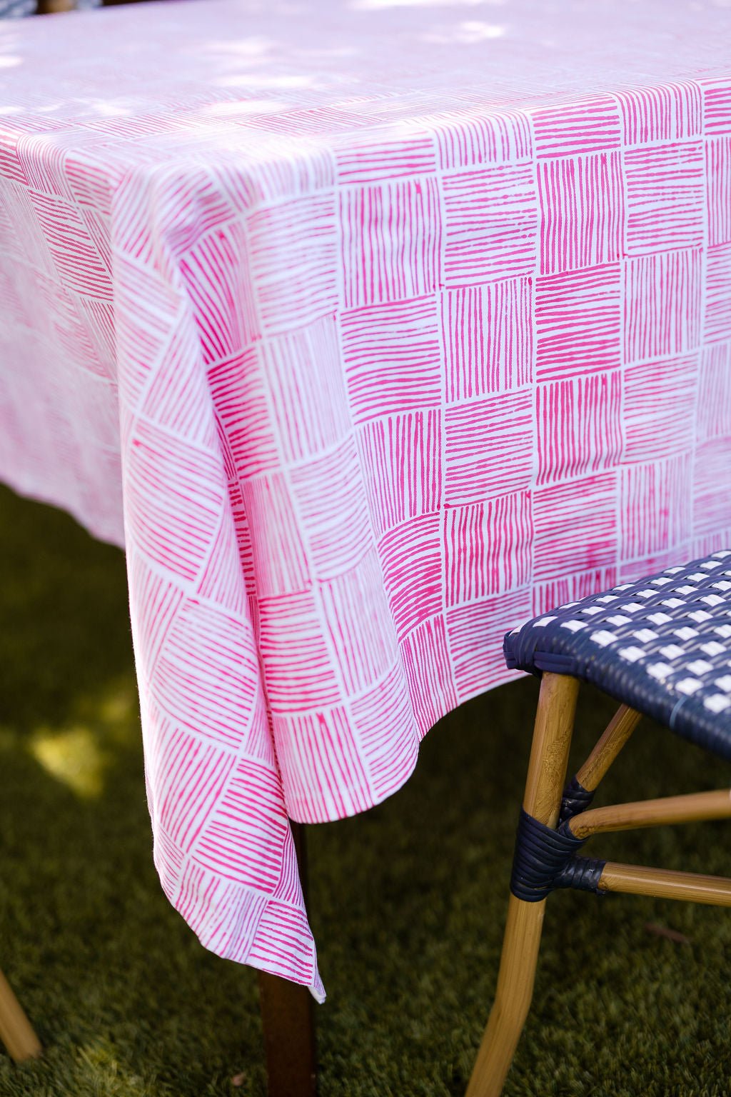 Table Throw - Stripe, Pink - The Mended Company