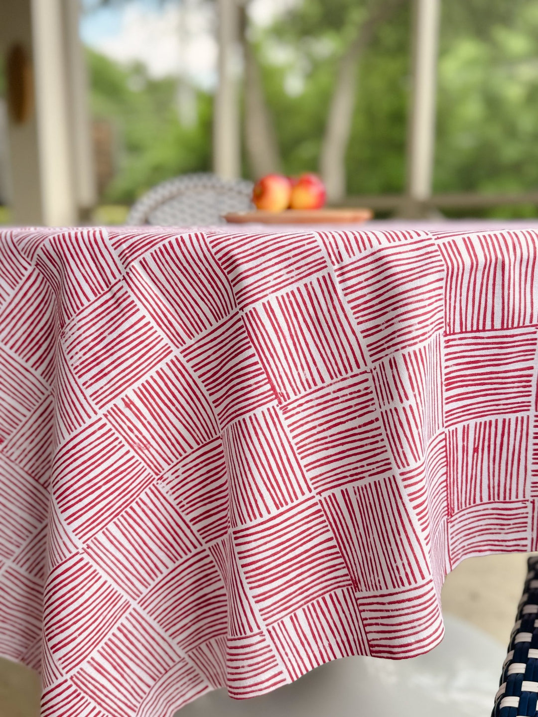 Table Throw - Striped, Red - The Mended Company