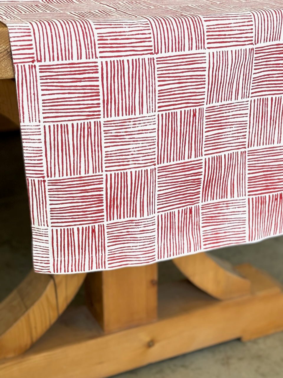 Table Throw - Striped, Red - The Mended Company