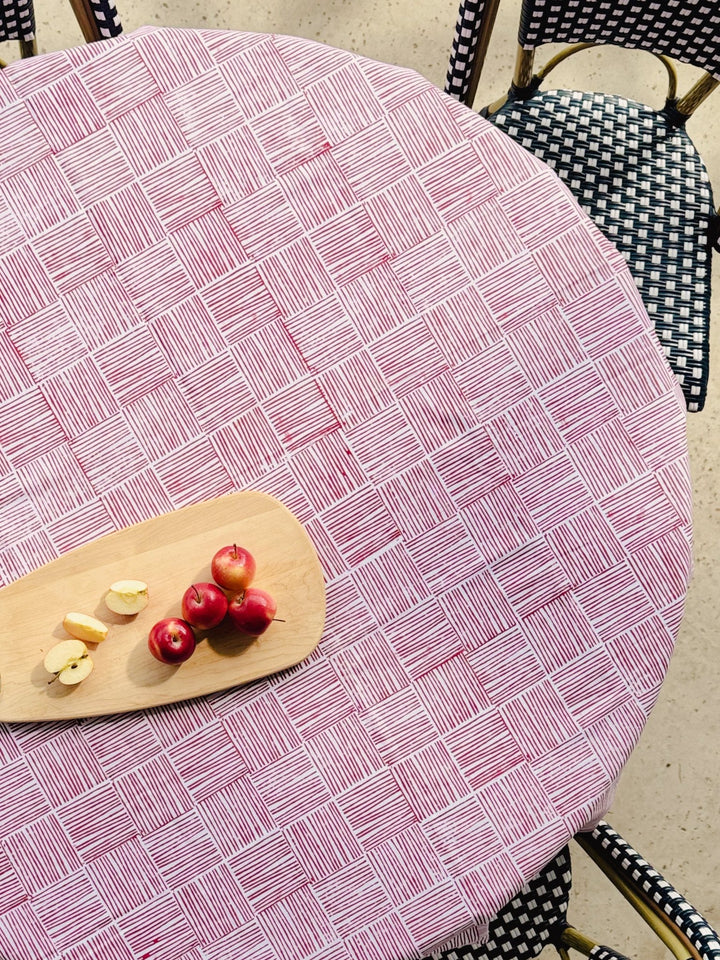 Table Throw - Striped, Red - The Mended Company