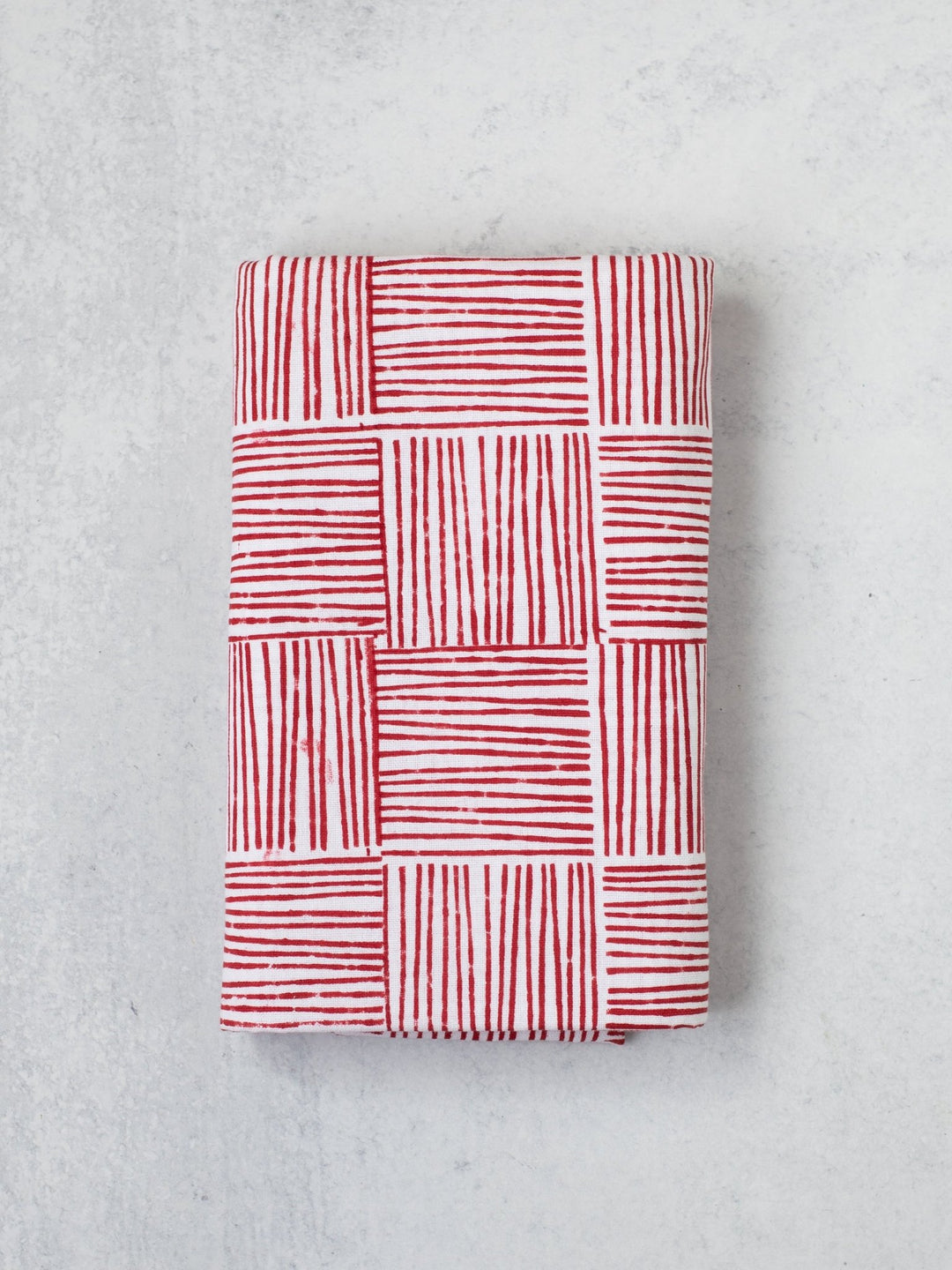 Table Throw - Striped, Red - The Mended Company