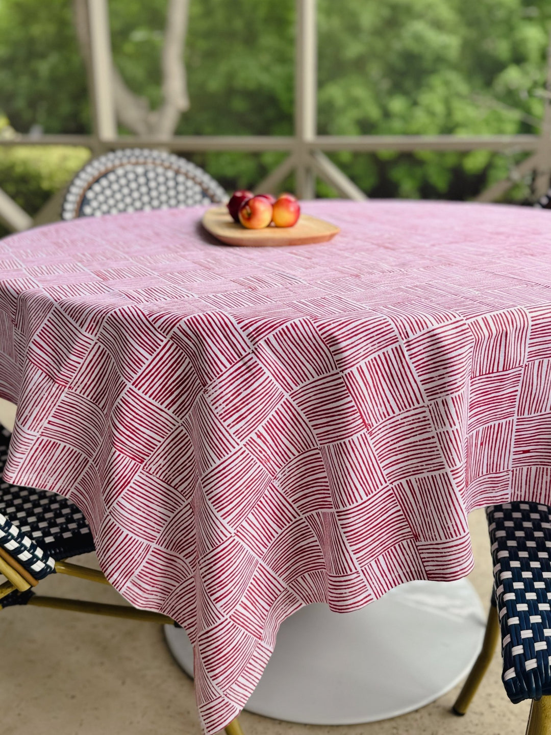 Table Throw - Striped, Red - The Mended Company