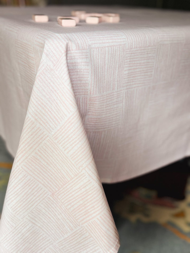 Table Throw - Striped, Rose - The Mended Company