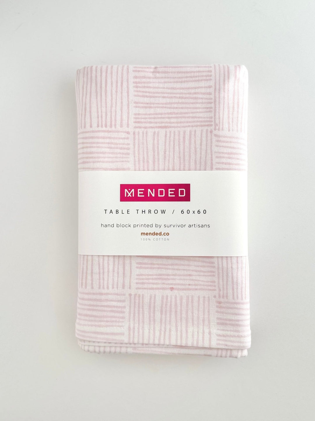 Table Throw - Striped, Rose - The Mended Company