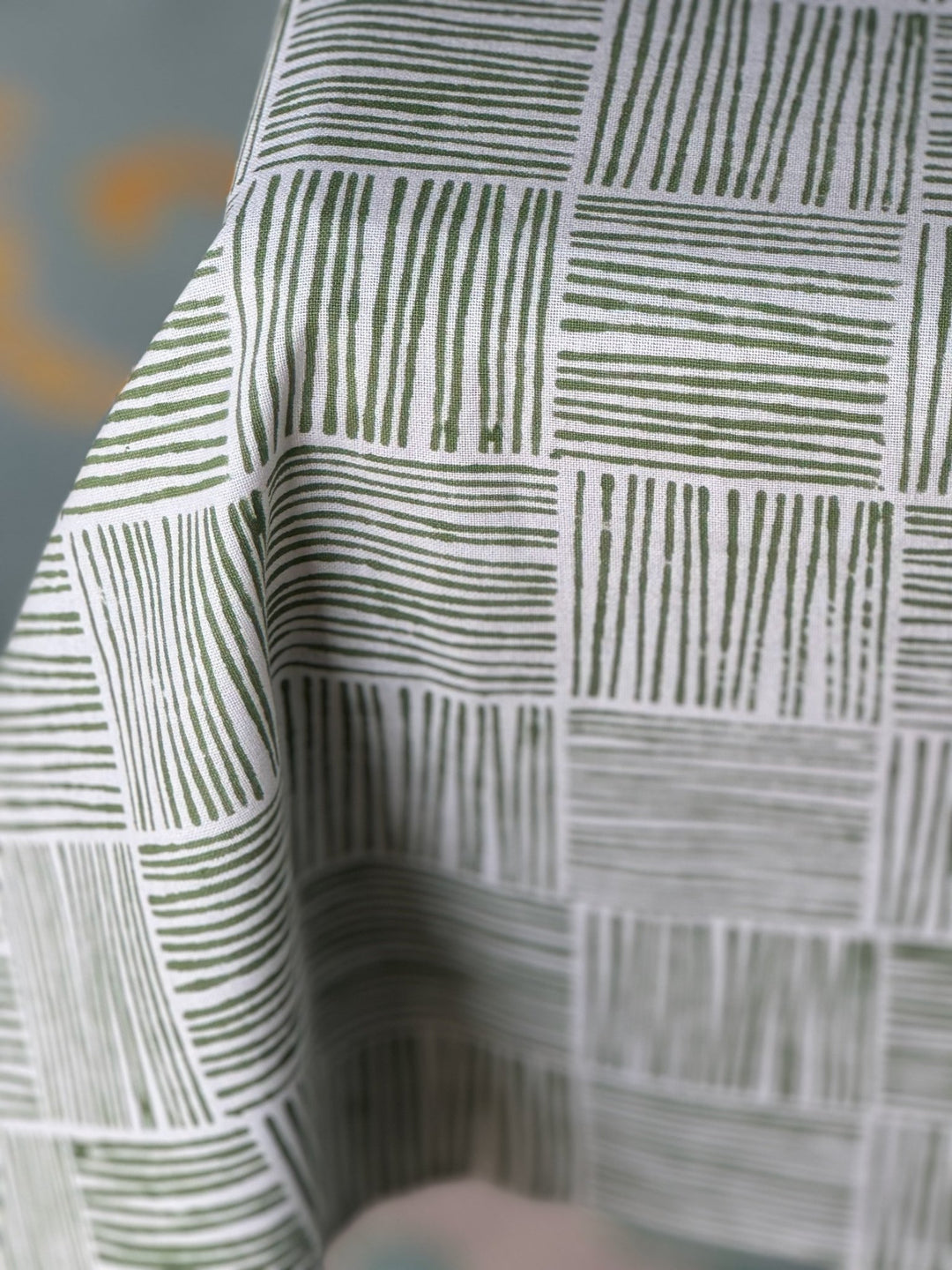 Table Throw - Striped, Sage - The Mended Company