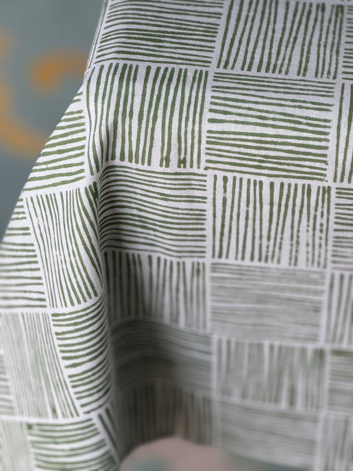 Table Throw - Striped, Sage - The Mended Company