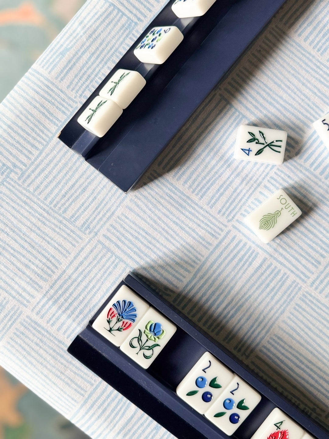 Table Throw - Striped, Uniform Blue - The Mended Company