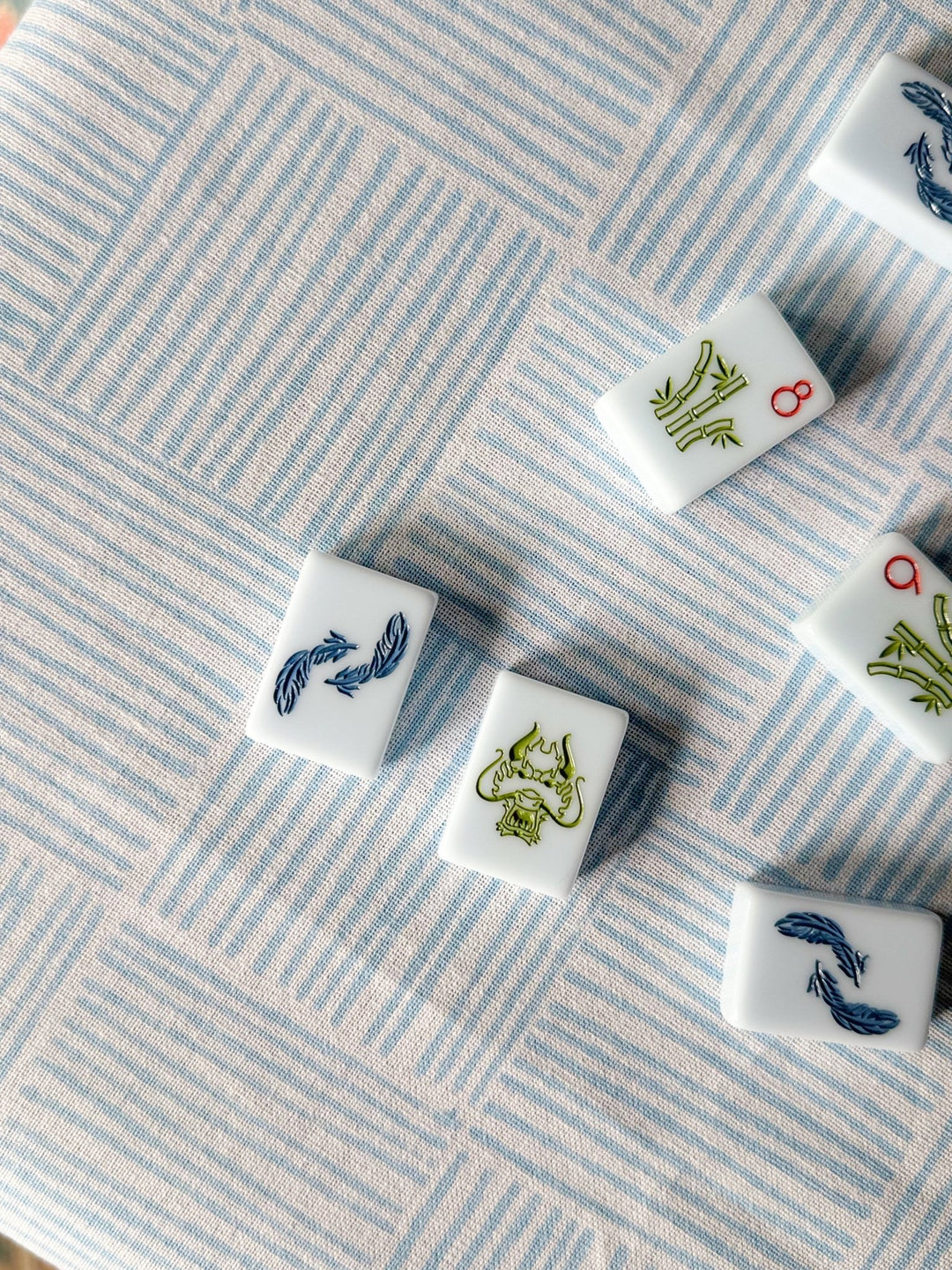 Table Throw - Striped, Uniform Blue - The Mended Company
