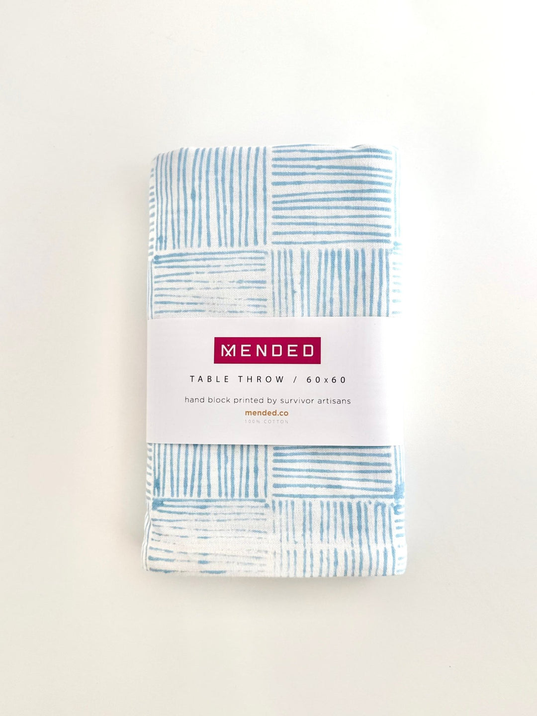 Table Throw - Striped, Uniform Blue - The Mended Company