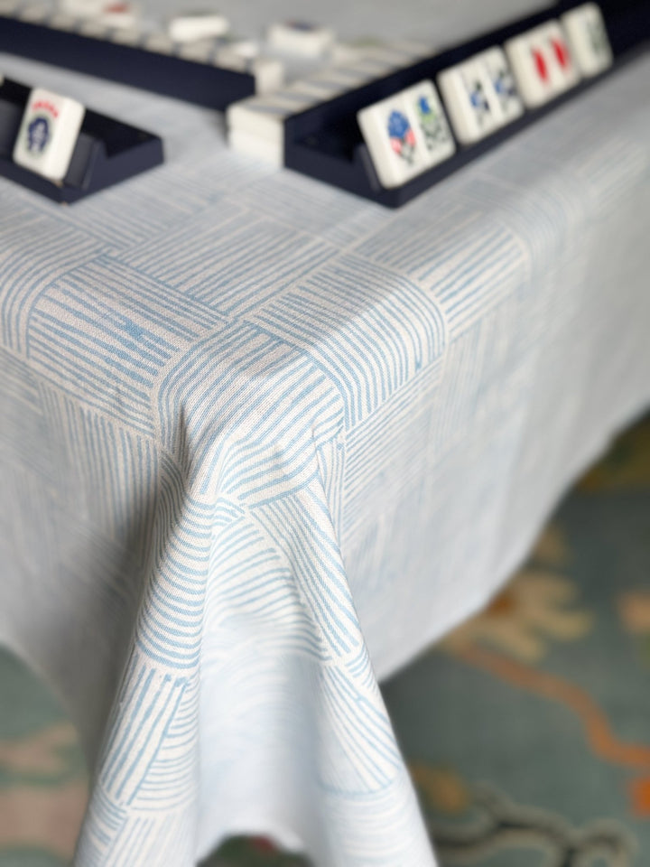 Table Throw - Striped, Uniform Blue - The Mended Company