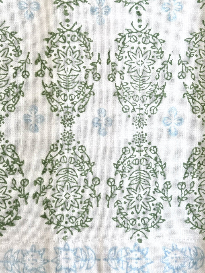 Table Throw - Vara Dogwood, Uniform Blue & Sage - The Mended Company