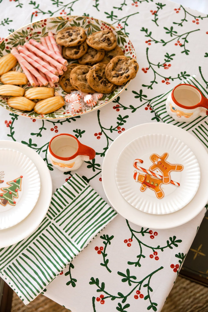 Table Throw - Winterberry, Evergreen &amp; Red - The Mended Company