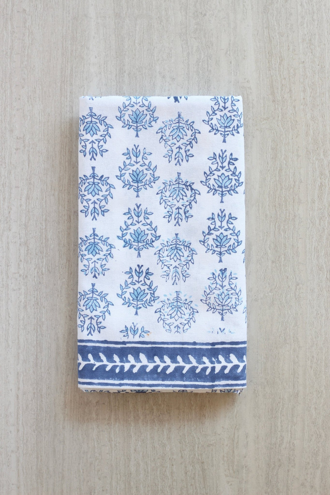 Tablecloth - Lotus, Navy & Uniform Blue - The Mended Company