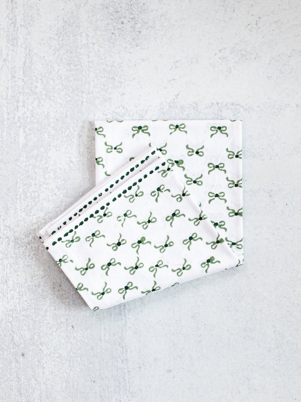 Tea Towel - Bows, Evergreen & Sage - The Mended Company