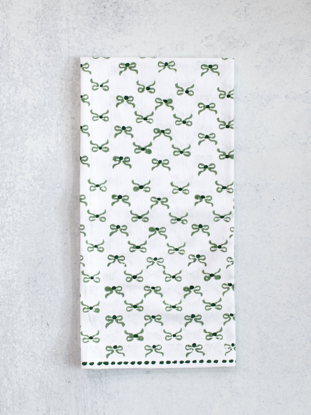 Tea Towel - Bows, Evergreen & Sage - The Mended Company