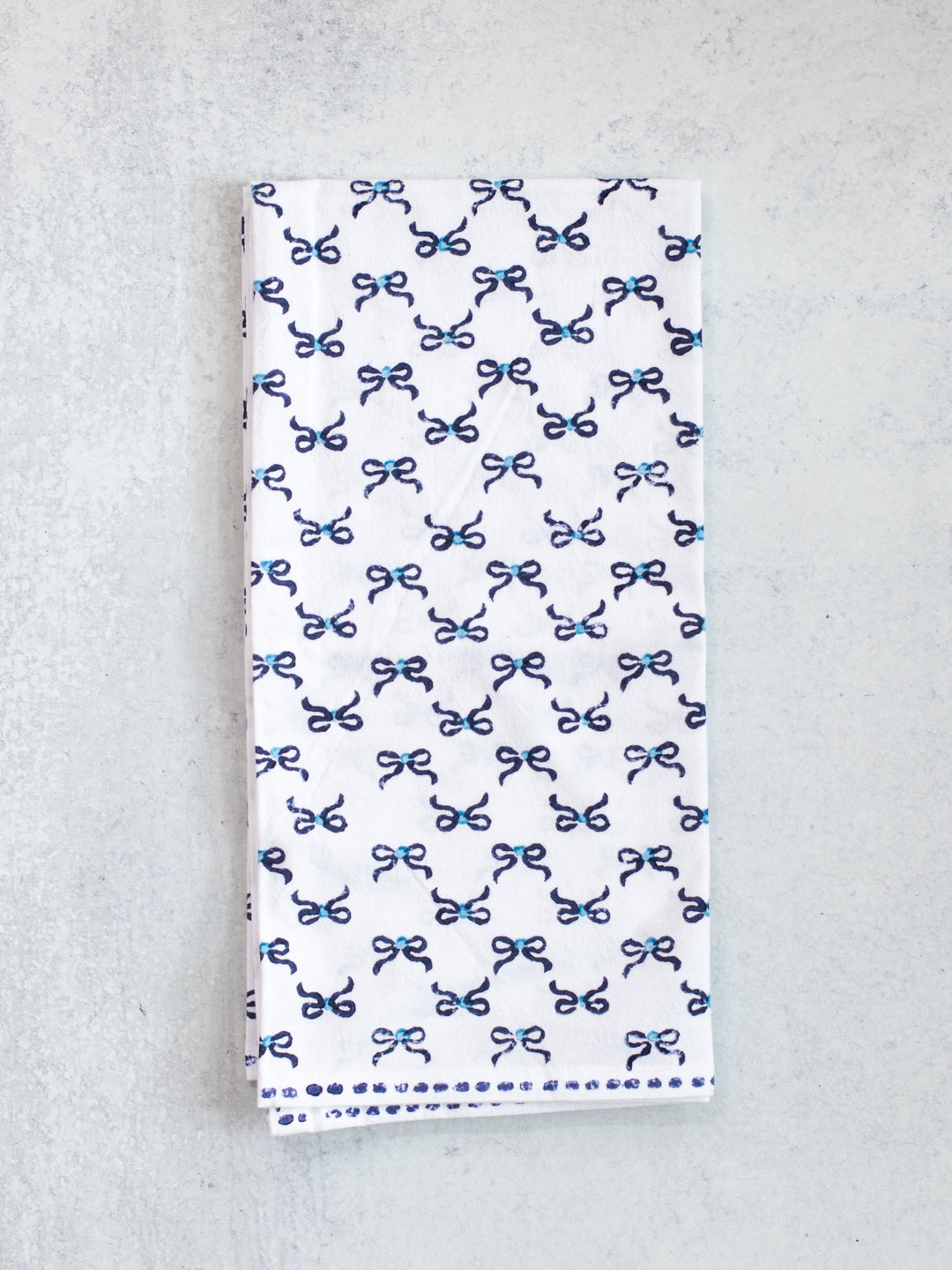Tea Towel - Bows, Uniform Blue & Navy - The Mended Company