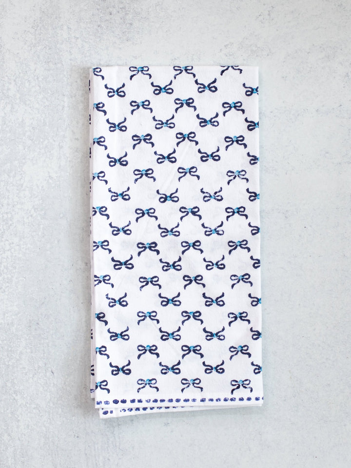 Tea Towel - Bows, Uniform Blue & Navy - The Mended Company