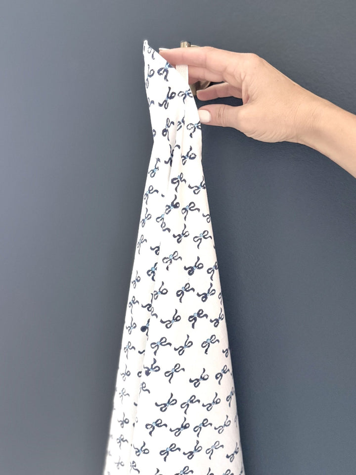 Tea Towel - Bows, Uniform Blue & Navy - The Mended Company
