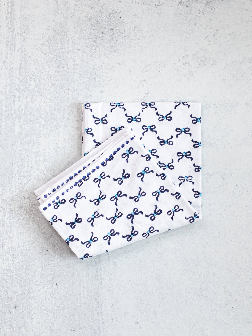 Tea Towel - Bows, Uniform Blue & Navy - The Mended Company