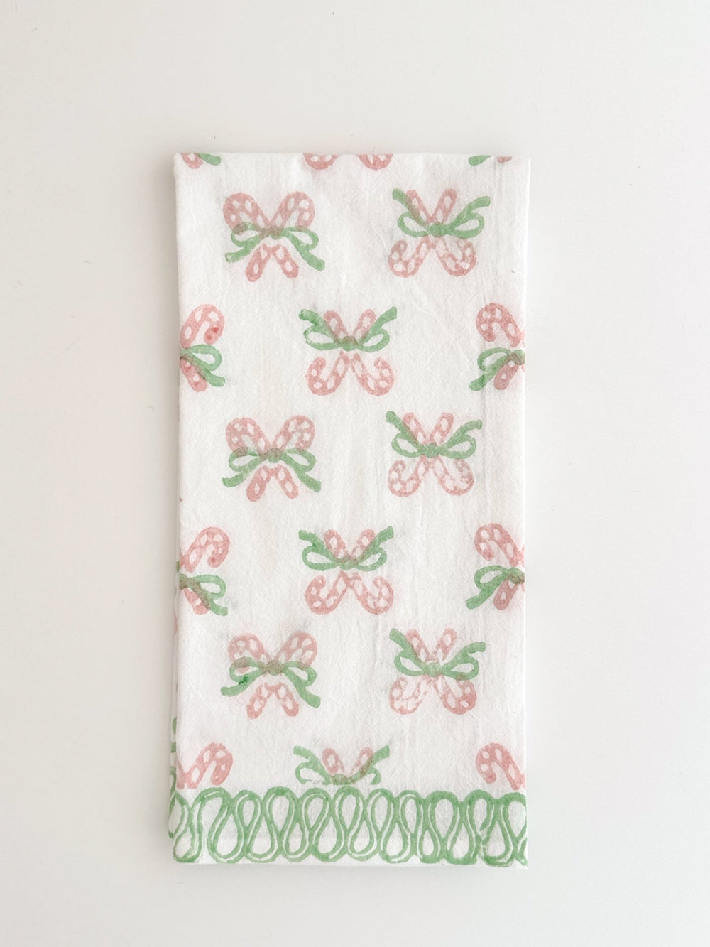 Tea Towel - Candy Cane (small), Rose & Mint - The Mended Company
