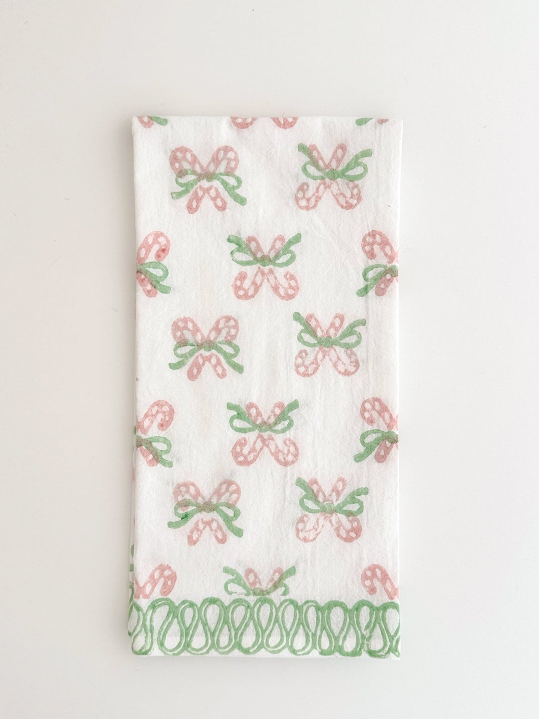 Tea Towel - Candy Cane (small), Rose &amp; Mint - The Mended Company