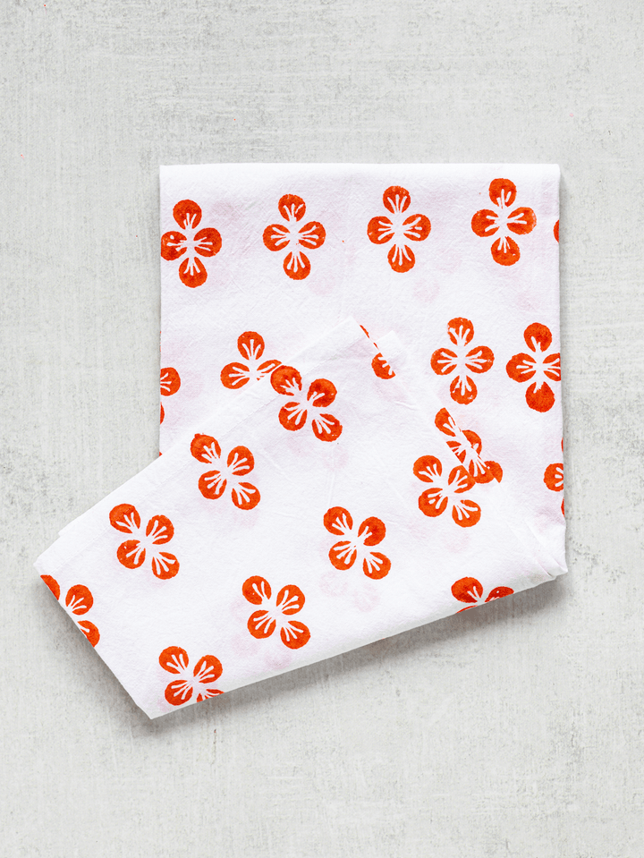Tea Towel - Dogwood, Orange - The Mended Company