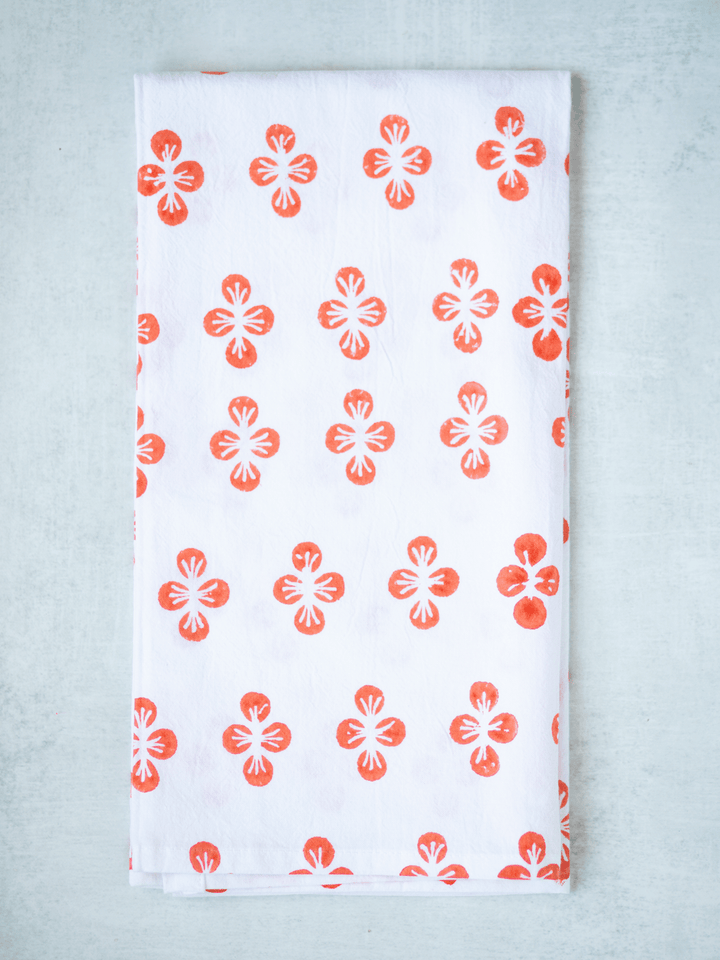 Tea Towel - Dogwood, Orange - The Mended Company