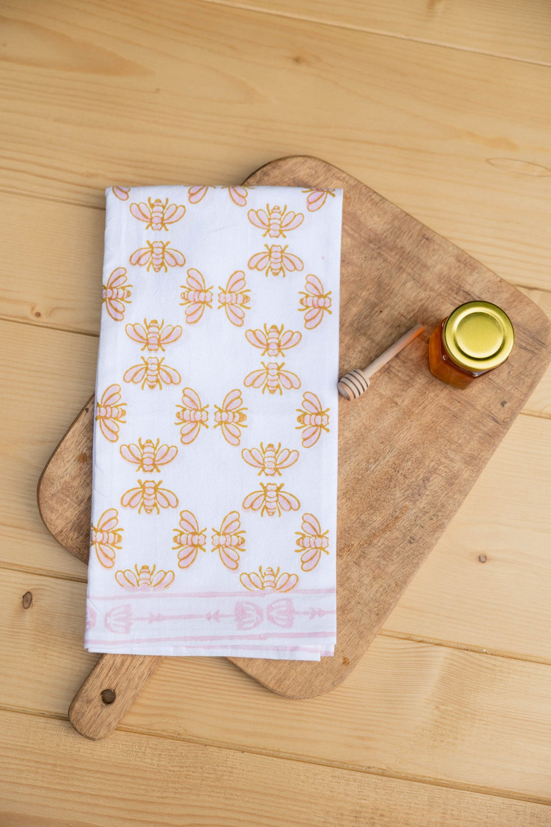Tea Towel - Honeybees - Rose - The Mended Company