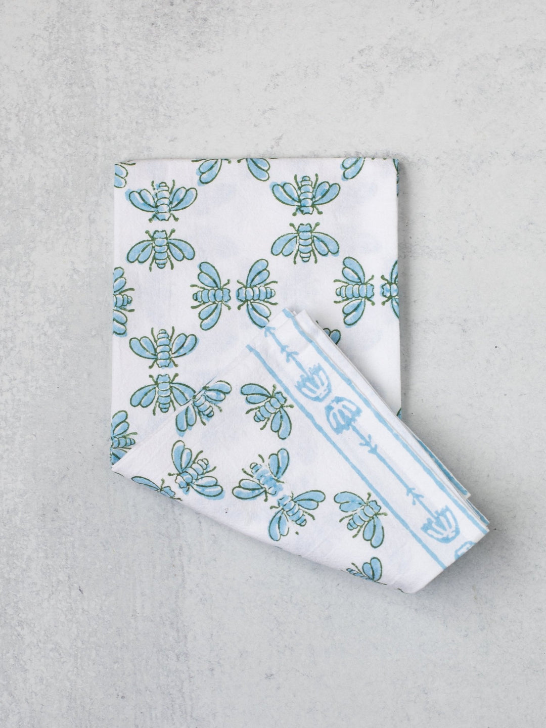 Tea Towel - Honeybees - Uniform Blue - The Mended Company