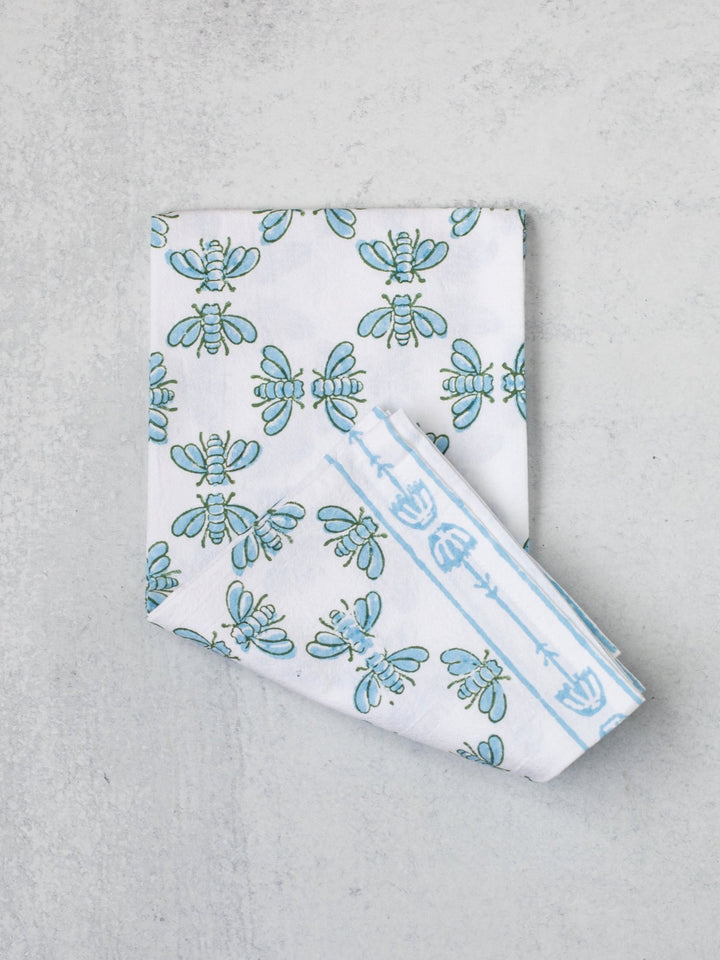 Tea Towel - Honeybees - Uniform Blue - The Mended Company