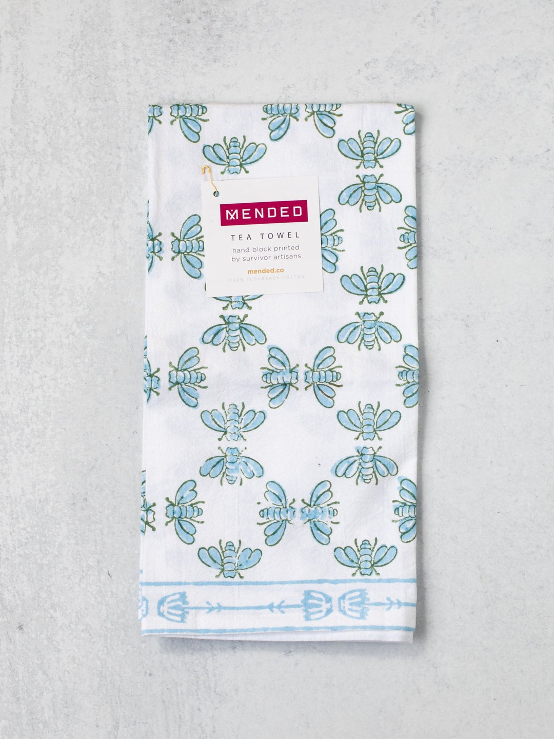 Tea Towel - Honeybees - Uniform Blue - The Mended Company