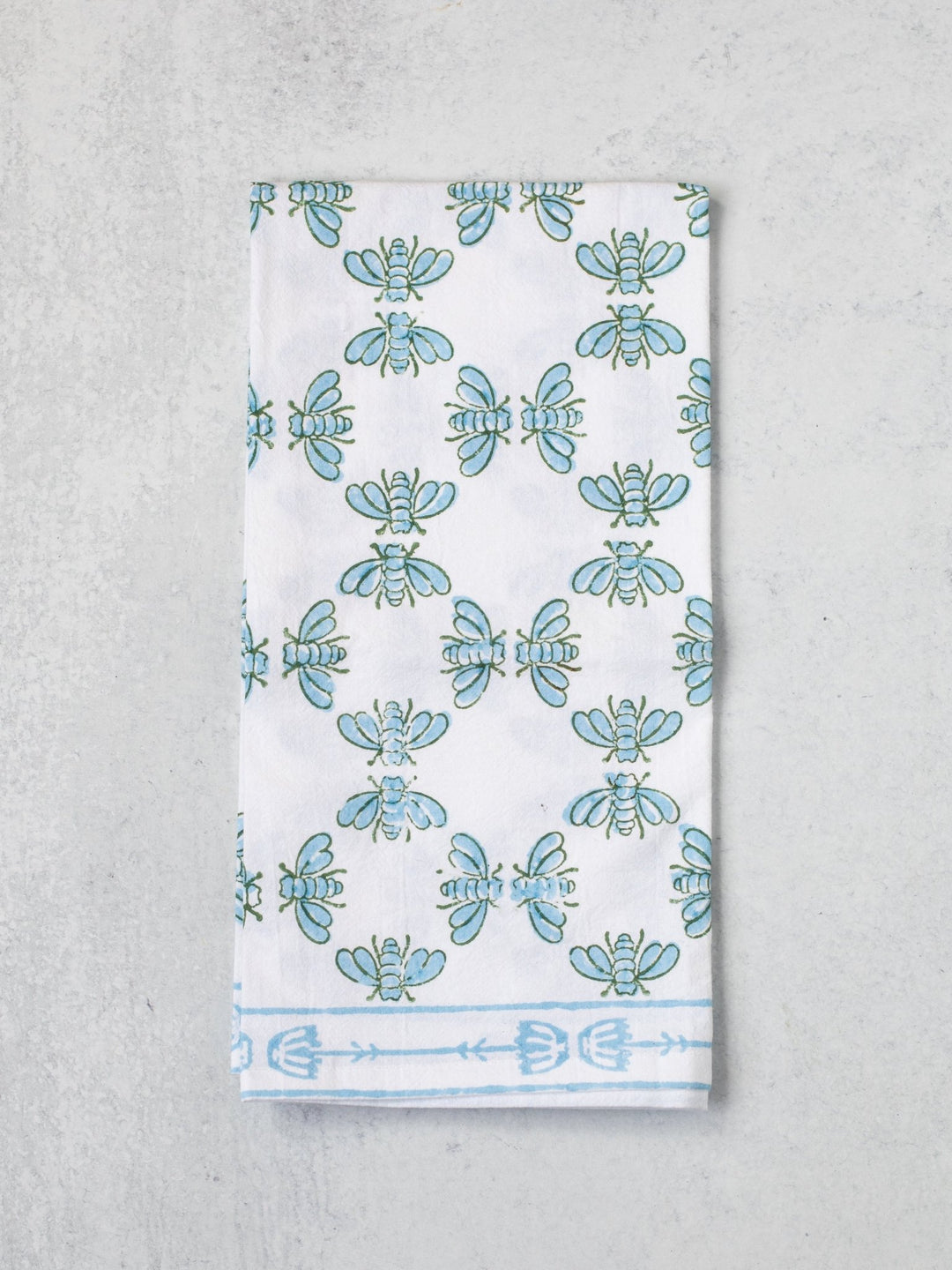 Tea Towel - Honeybees - Uniform Blue - The Mended Company