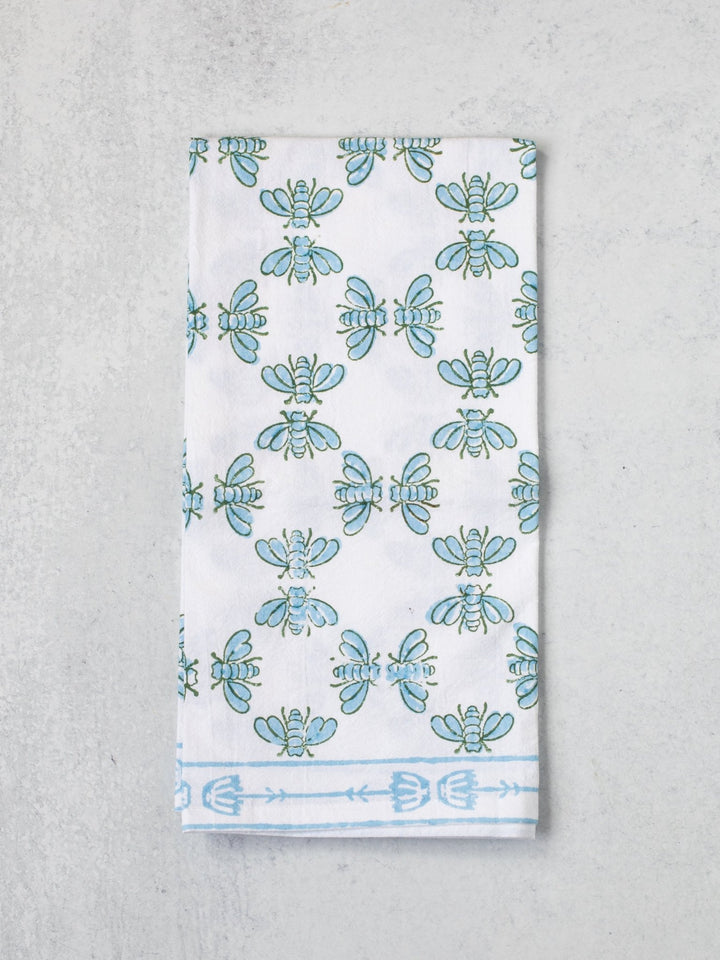 Tea Towel - Honeybees - Uniform Blue - The Mended Company