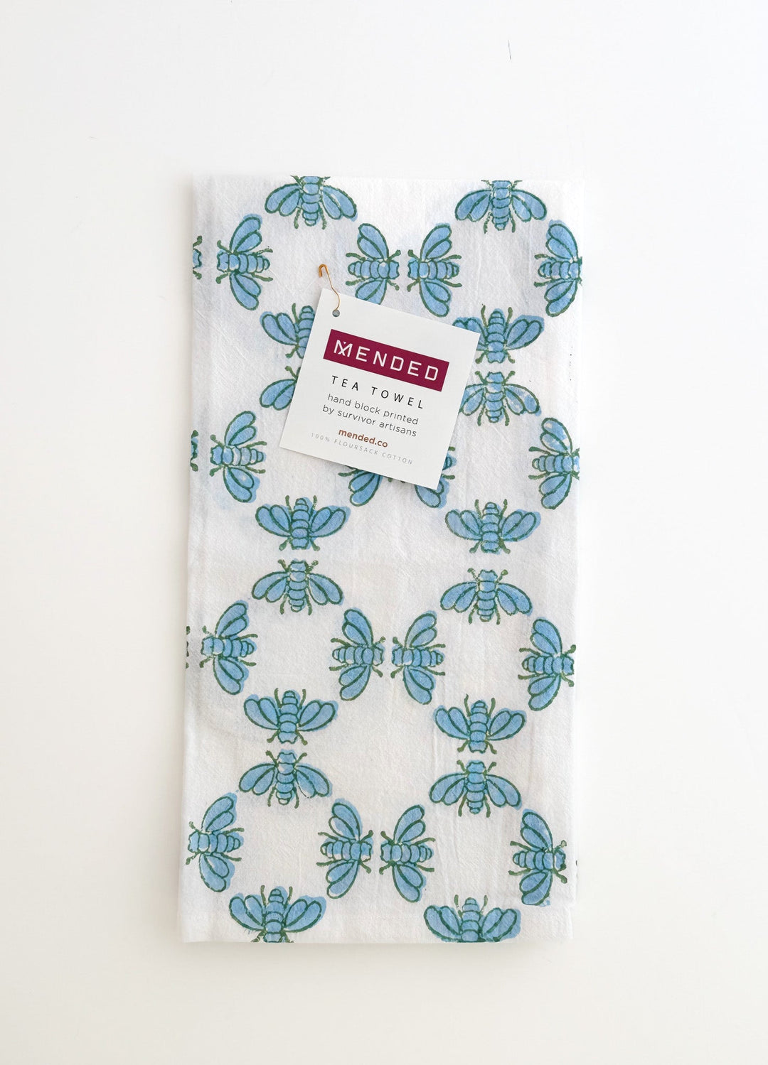 Tea Towel - Honeybees - Uniform Blue - The Mended Company