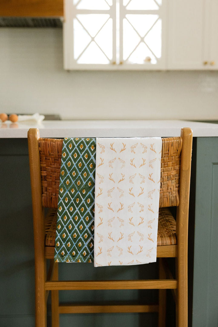 Tea Towel (Ivory) - Antlers, Chai - The Mended Company