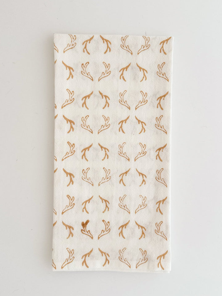 Tea Towel (Ivory) - Antlers, Chai - The Mended Company