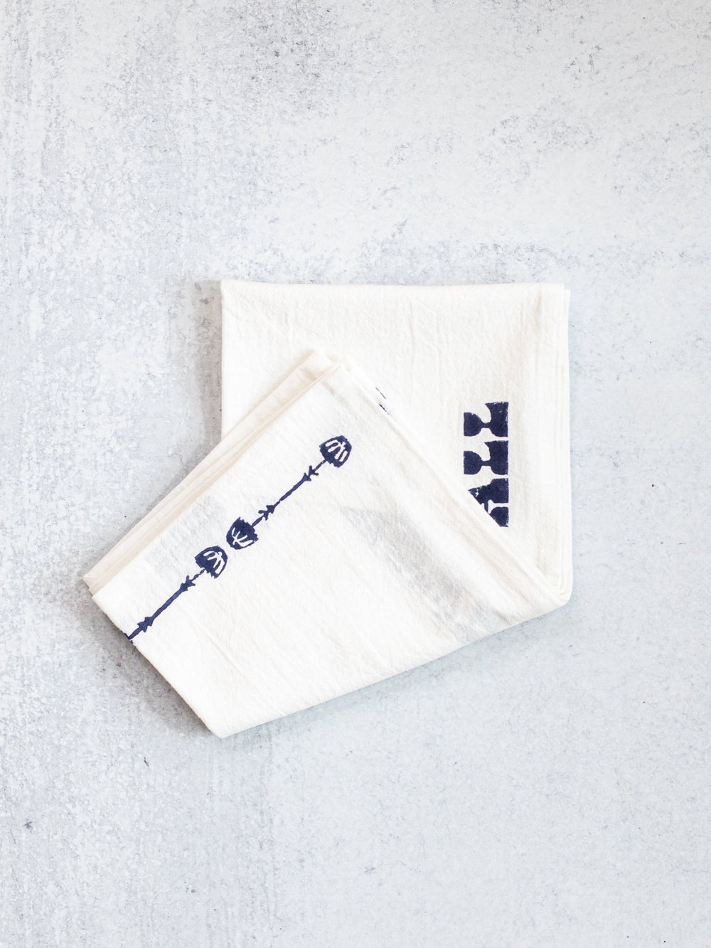 Tea Towel (Ivory) - Howdy, Navy - The Mended Company