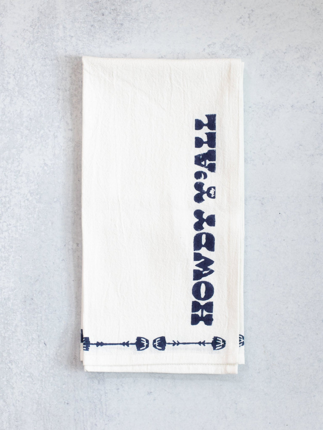 Tea Towel (Ivory) - Howdy, Navy - The Mended Company