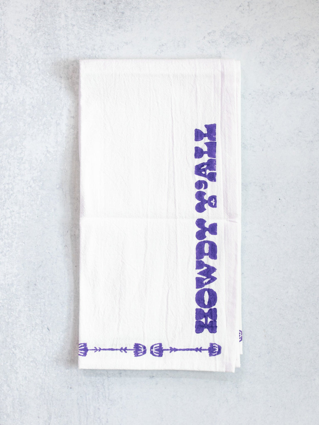 Tea Towel (Ivory) - Howdy, Purple - The Mended Company
