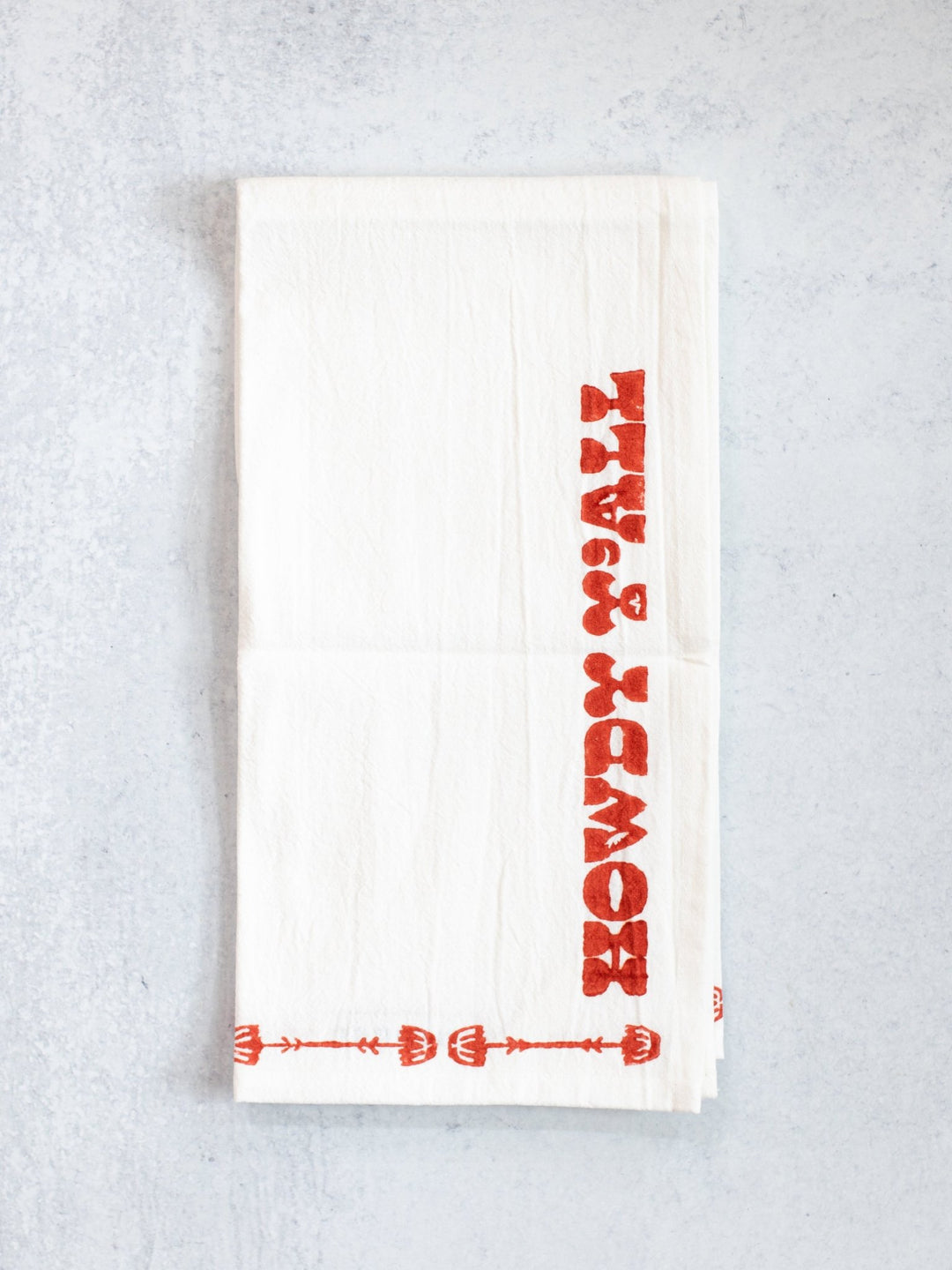 Tea Towel (Ivory) - Howdy, Terracotta - The Mended Company