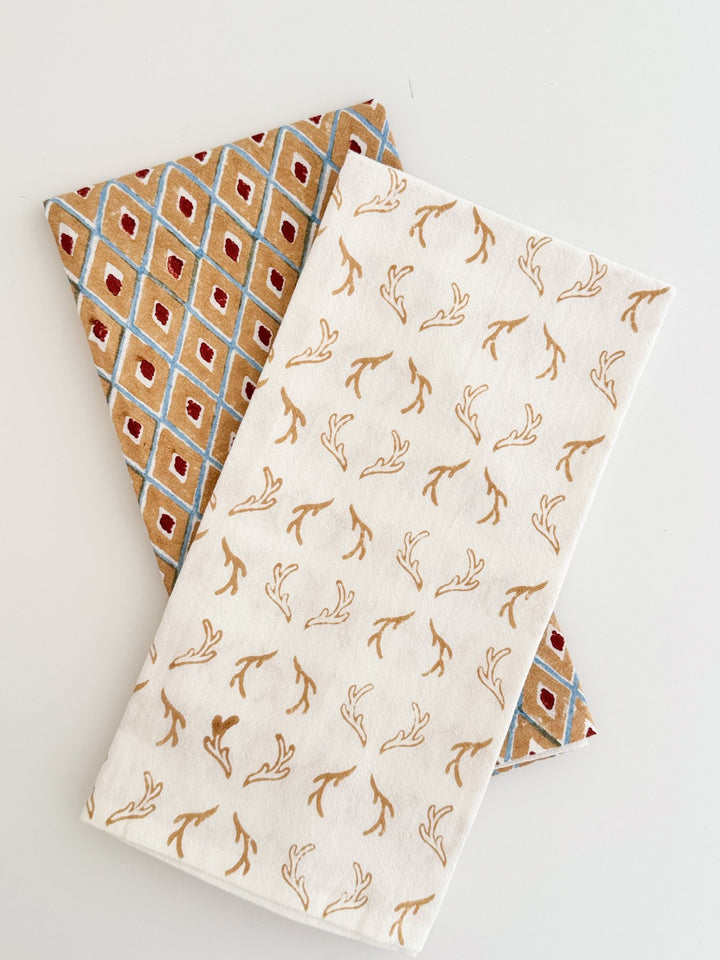 Tea Towel (Ivory) - Ikat, Chai - The Mended Company