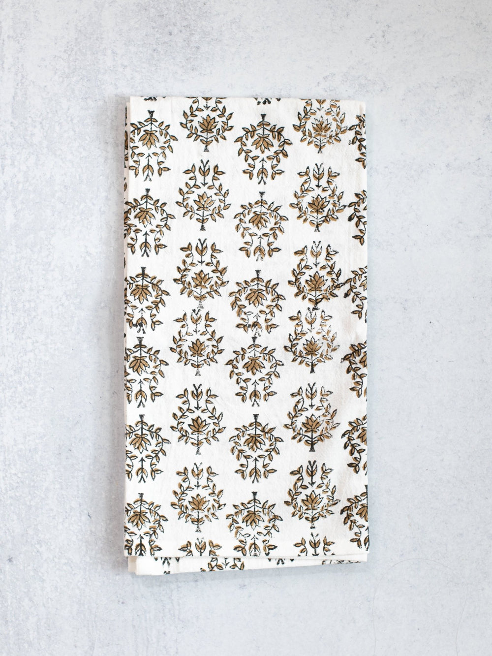Tea Towel (Ivory) - Lotus, Black & Chai - The Mended Company
