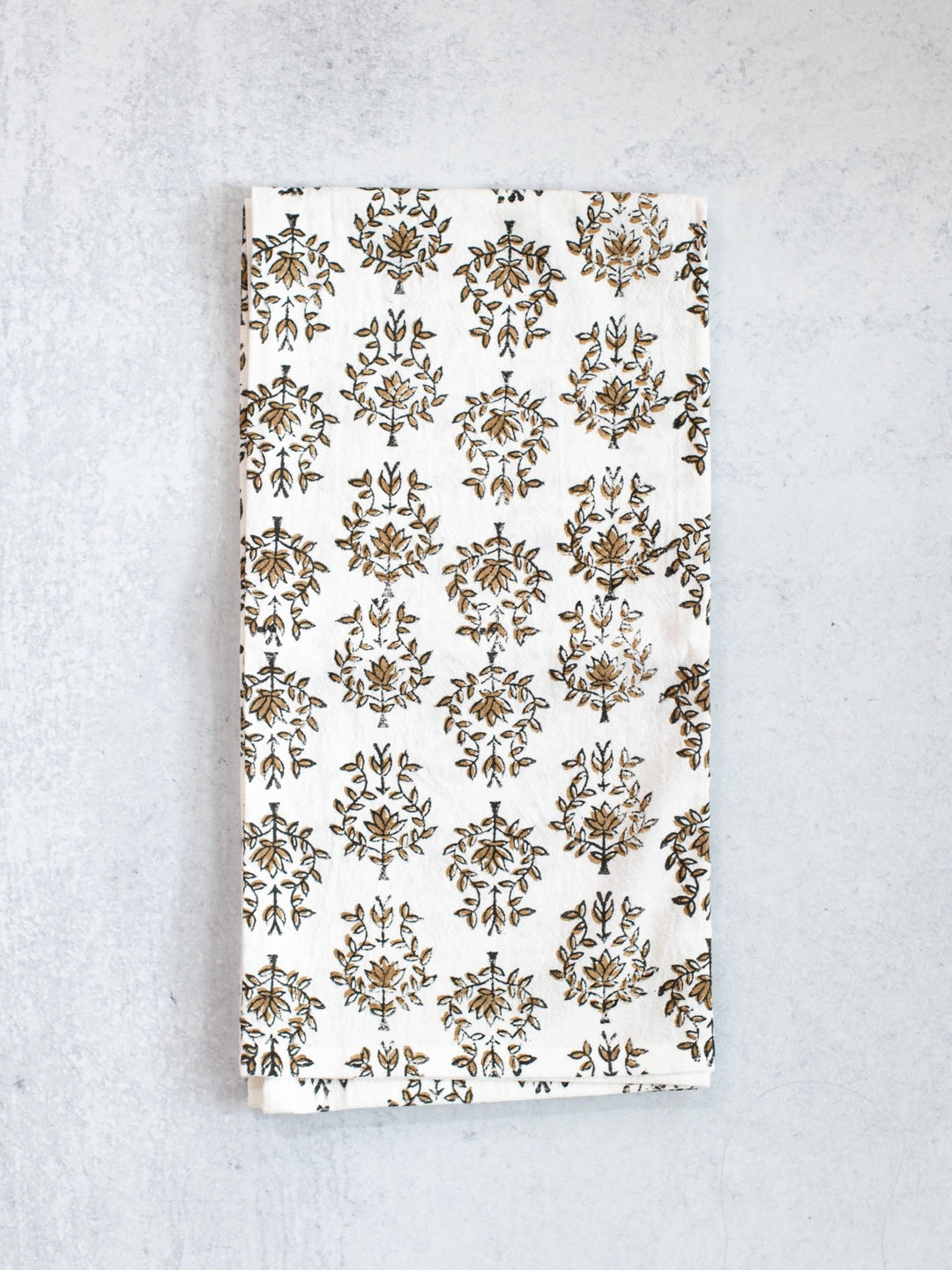Tea Towel (Ivory) - Lotus, Black & Chai - The Mended Company