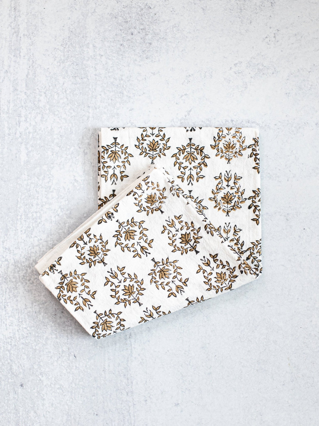 Tea Towel (Ivory) - Lotus, Black & Chai - The Mended Company
