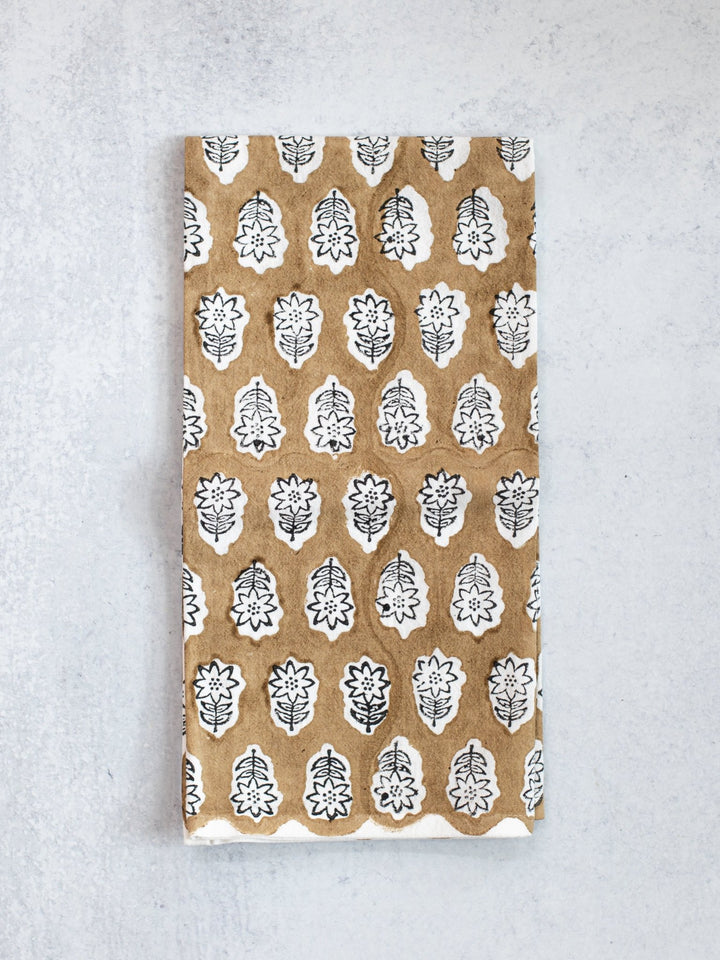Tea Towel (Ivory) - Poinsettia - Chai & Black - The Mended Company