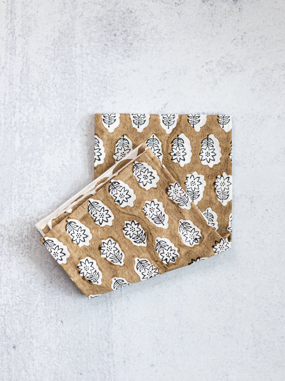 Tea Towel (Ivory) - Poinsettia - Chai & Black - The Mended Company