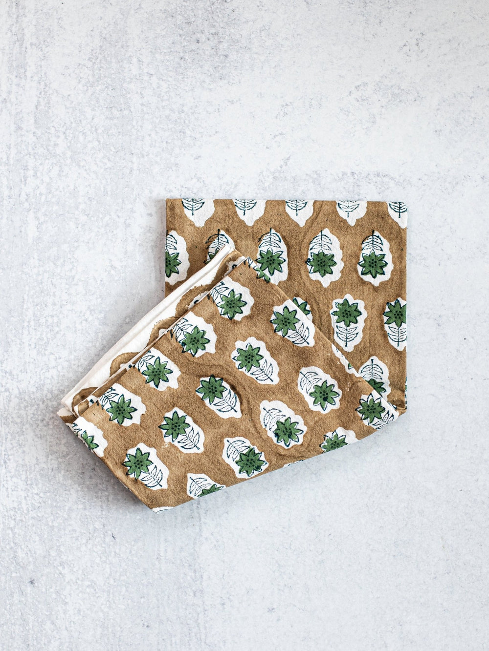 Tea Towel (Ivory) - Poinsettia - Chai, Midnight, & Sage - The Mended Company