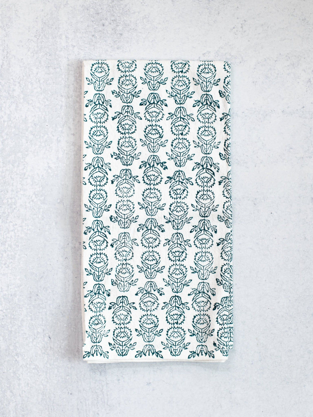 Tea Towel (Ivory) - Protea, Midnight - The Mended Company