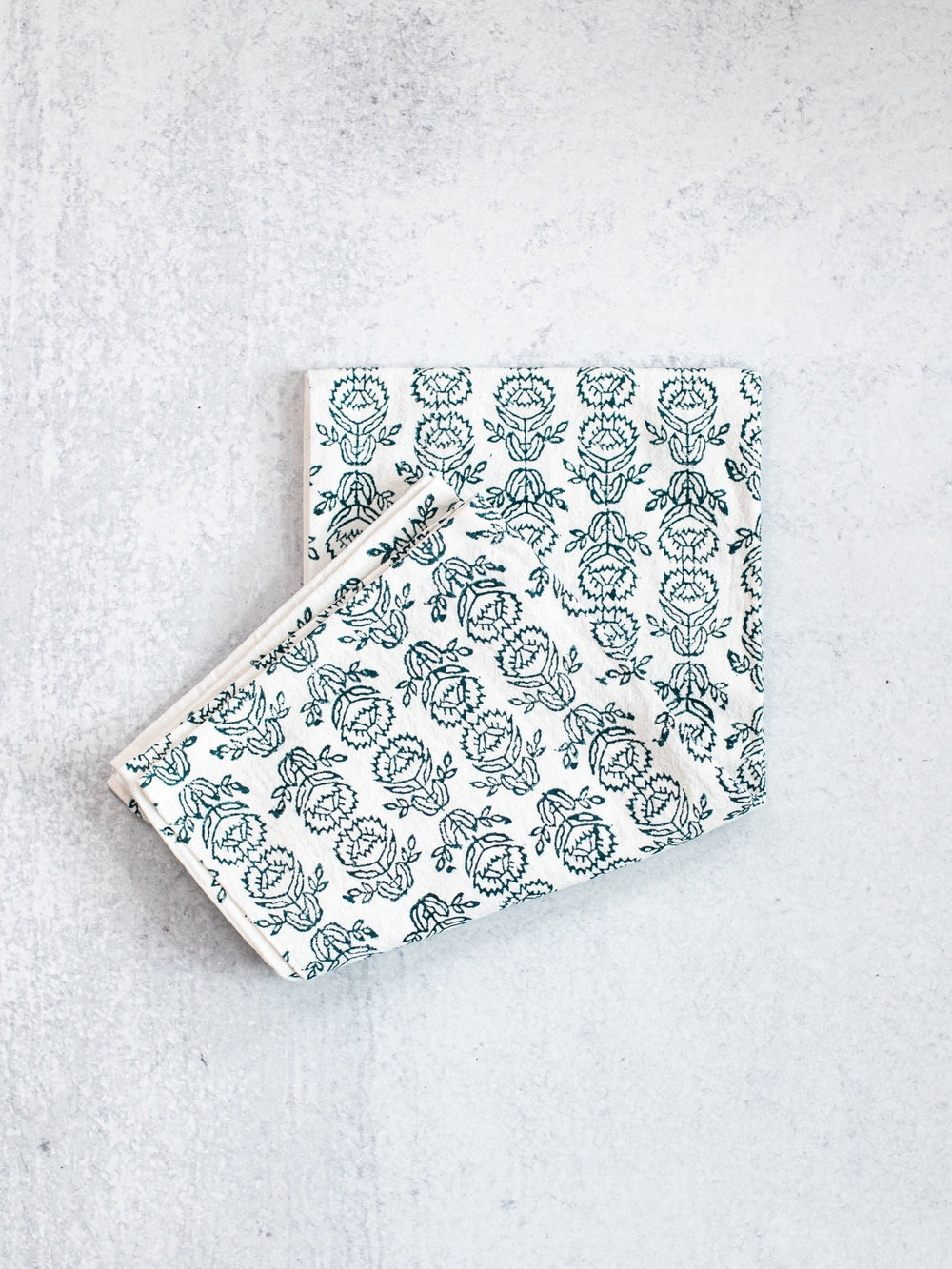 Tea Towel (Ivory) - Protea, Midnight - The Mended Company