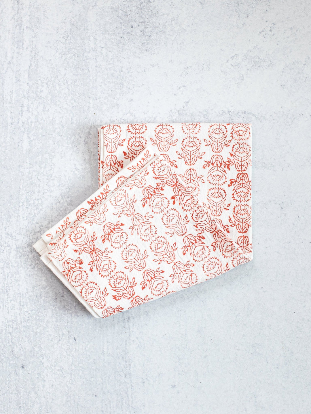 Tea Towel (Ivory) - Protea, Terracotta - The Mended Company